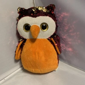 Adventure Planet Sequinimals Owl Sequin Plush Pink Orange Stuffed Animal Toy 8" - Picture 1 of 6