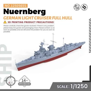 SSMODEL 1/1250 Kit Modelo Militar Alemán Nuernberg Light Cruiser CASCO COMPLETO - Imagen 1 de 5