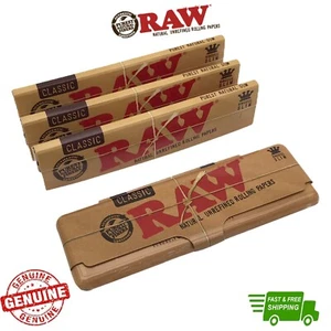 RAW Tin Paper Holder King Size and RAW Classic King Size Rolling Paper Booklets - Picture 1 of 9