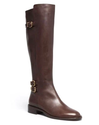 Botas de montar altas Via Spiga para mujer Beba de cuero marrón talla 10 M Foto 1 de 4