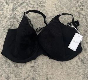 Elomi Women's Plus Size Half Cup Bra US 38I Brianna Underwire Padded Black - Picture 1 of 6
