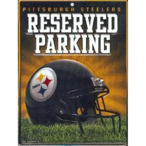 11" pittsburgh steelers nfl football helmet logo reserved parking street sign - Picture 1 of 1