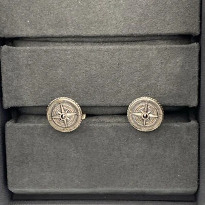 David Yurman Cufflink with Black Diamond .925 Sterling Silver w/Box - Picture 1 of 7