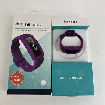 全新 Fitbit Ace 2 活动跟踪器 适合儿童 葡萄/蓝色和西瓜/麦片 FB414 — 第 1/4 张图片