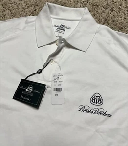 NWT! Brooks Brothers Country Club Pro Sport White Polo Shirt Men's XL-Golf - Picture 1 of 9