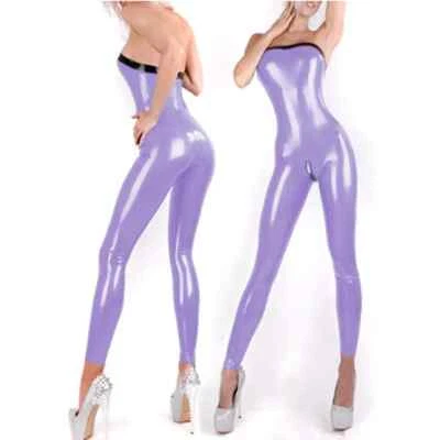  Monos de leotardo entrepierna abierta ceñidos al cuerpo ceñido al cuerpo de cuero PVC sin tirantes  Foto 1 de 4