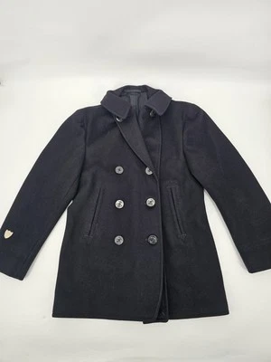 Vintage Naval Clothing Factory Label US Navy Pea Coat Wool 8 Button Wool Sz 38 - Image 1 of 4