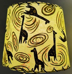 Rare Vintage MCM 1950s Fiberglass Clip-On Lamp Shade Giraffes Swirls Mid Century - Picture 1 of 12