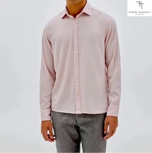 CAMISA CORAL TEJIDA ROBERT BARAKETT NUEVA CON ETIQUETAS $198 MONTURA EDEN ALGODÓN/VISCOSA/SEDA. Talla L - Imagen 1 de 12