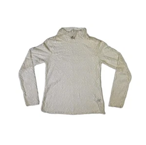 True Craft Large Sheer Turtleneck Top Off-White Floral Sheer Lace Mesh Boho Y2K - Picture 1 of 11