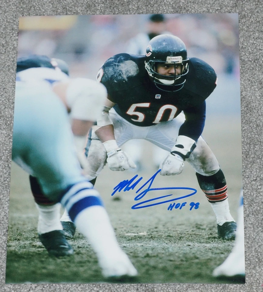 Foto 8x10 firmada por Mike Singletary "hof 98" de los osos de Chicago Foto 1 de 1