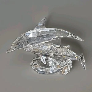 Swarovski Crystal SCS 1990 Annual Edition Lead Me Dolphins Figurine #153850 - Picture 1 of 9