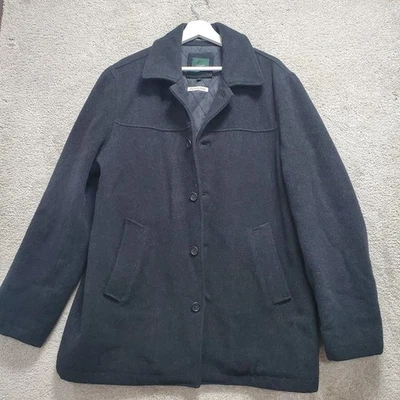 J Crew University Jacket Men Large Gray Wool Stadium Cloth Thinsulate Heavy Prep - Image 1 of 4