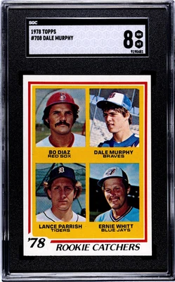 Topps Rookie Catchers 1978 Dale Murphy Lance Parrish Whitt #708 (RC) SGC 8 casi nuevo como nuevo Foto 1 de 2