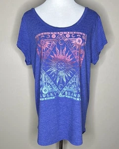 Lucky Brand womens short sleeve t-shirt astrology logo blue size XXL. - Picture 1 of 5