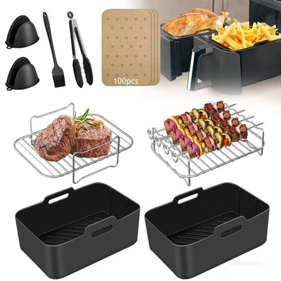 MARKENLOS Heißluftfritteuse Silikonform Airfryer Zubehör für Ninja Foodi AF300EU AF400EU