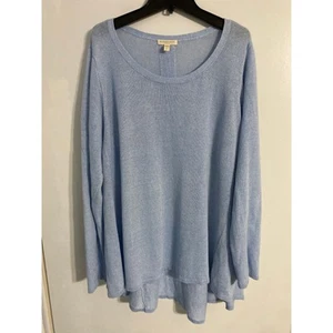 Eileen Fisher sweater women’s 2X light blue Italian yarn 100% linen lightweight - Picture 1 of 4
