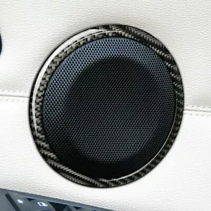 Carbon Fiber Door Loudspeaker Frame Cover Trim For BMW 3 Series E90 E92 2005-12 - Picture 1 of 11