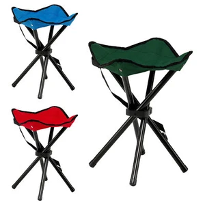Portable Folding Stool Tripod Chair Travel Fishing Camping Collapsible Seat - Picture 1 of 13