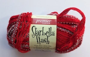 NEW Premier Yarns Starbella Flash 3.5oz 33yrds Ruby Acrylic Glitter - Picture 1 of 4