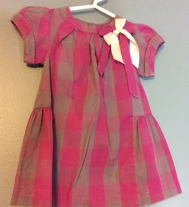 EPK Baby Dress Size 12 Months Gray Pink Checks and Plaids 40 - Picture 1 of 5