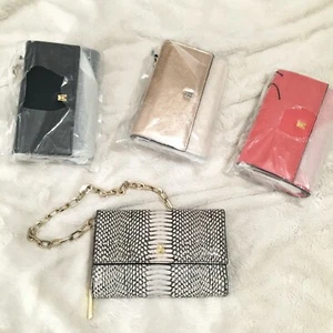 $79 ANTONIO MELANI Bolso Bolso Bolso Bolso de Cadena Dorada Extraíble 8x5 NUEVO - Imagen 1 de 12