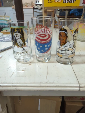 3 Glasses EAT'N PARK Pittsburgh Pirates  CLEMENTE Elby's Bonilla & Drabek, KDKA Cover