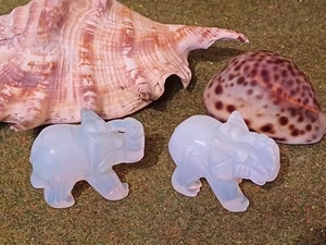 Opalite Carved Gemstone Elephant 50mm (B3) - Picture 1 of 3