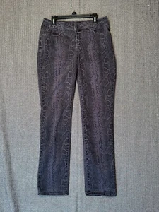 NYDJ Jeans Women Sz 4 Lift Tuck Technology Skinny Black / Purple - Picture 1 of 15