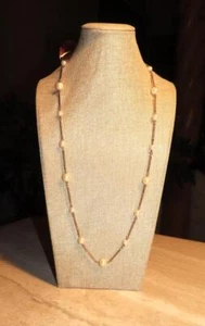 Avon goldtone and faux pearl necklace; 35 inches; vtintage - Picture 1 of 10