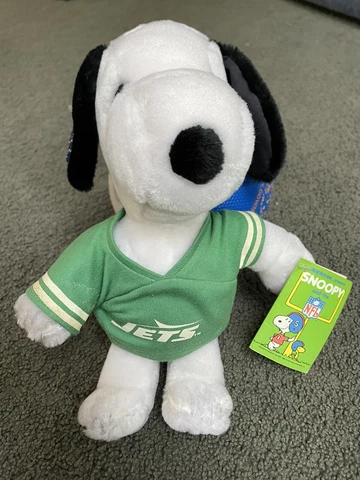 NEW w/ Tags VINTAGE Snoopy New York JETS NFL Plush 12” Applause Doll Stuffed Cover