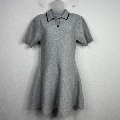 VETEMENTS VICI Vestito Donna L Grigio Dione Polo Maglia Manica Corta Capsula Preppy Tennis Golf