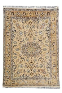 Amazing Hand Knotted Vintage Tribal Tabreez Wool Area Rug 5 x 3 Ft - Picture 1 of 9