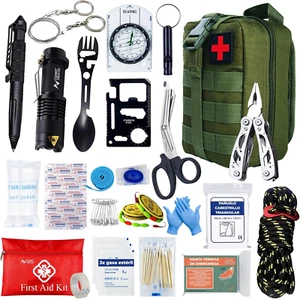 Kit Supervivencia UE 2025 Mochila Linterna Cuchillo Hacha Botiquín Brújula - Imagen 1 de 11