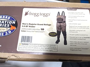 Frogg Toggs SIZE 10 Grand Refuge 3.0 BF Wader MOSSY OAK Camo 1200 Thinsulate - Picture 1 of 8