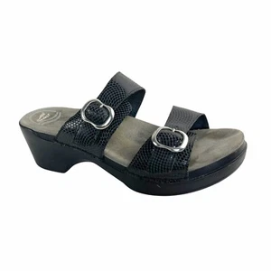 Sandali Dansko tg neri in pelle con zeppa e cinturino 10,5/11 EU 41 shimmer - Foto 1 di 8
