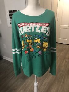 Nickelodeon Teenage Mutant Ninja Turtles Vintage Style Green Sweater Size L