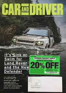Car and Driver Magazine November 2020 Land Rover Defender 110 SE, Toyota Supra - Picture 1 of 6