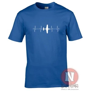 P51 MUSTANG Frecuencia Cardiaca Camiseta WW2 USAAF Raf Luchador Aeronave - Imagen 1 de 17
