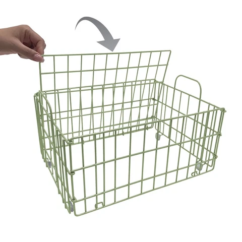 Atlantic Wire Basket, Green - Sturdy Metal Construction, Easy Storage,, Stacking Cover
