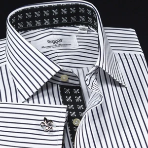 Black Stripe Formal Business With Black Fleur-de-lis Inner Lining Professional - Picture 1 of 8