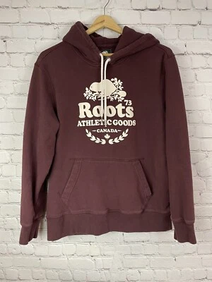 Roots Canada Athletic Hoodie Sweatshirt Fleece Burgundy XS - Image 1 of 4