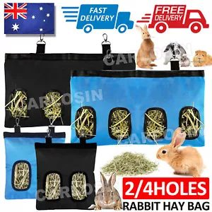 Rabbit Hay Bag Guinea Pig Pet Hanging Pouch Feeder Holder Eating Feeding - Picture 1 of 12
