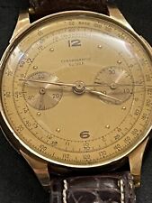 Beautiful 18k Chronographs Suisse Solid Yellow Gold Men,s Wrist Watch