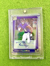 TYSON WILLIAMS AUTO WHITE SPARKLE PRIZM ROOKIE CARD 2021 Clearly HOLO GOLD # 3/5