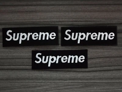 3 pcs Black&White Sup Iron on Patches Embroidered Sew on Jeans Jacket Hat Bag - Image 1 of 4