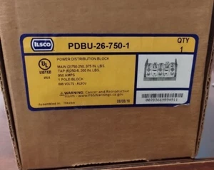 ILSCO PDBU-26-750-1 Power Distribution Block. 950AMPS 1POLE. - Picture 1 of 2