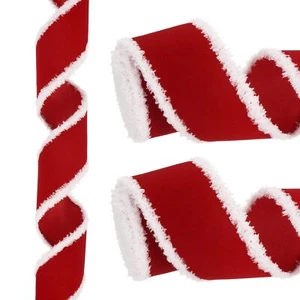 12 Yards x 2.5" Christmas Ribbon Velvet Ribbons Gift Wrapping Ribbon for Craf... - Picture 1 of 7
