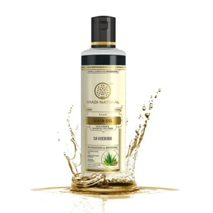 Khadi Natural Ayurvedic 18 Herbs Hair Oil | Repairs Dry Scalp, 210 ml, Pack of 2 - Picture 1 of 6
