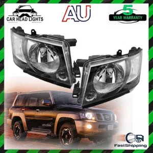 Pair Headlights For Nissan Patrol GU Series GU4 Y61 10/2004-2016 Black Smoked - Picture 1 of 7
